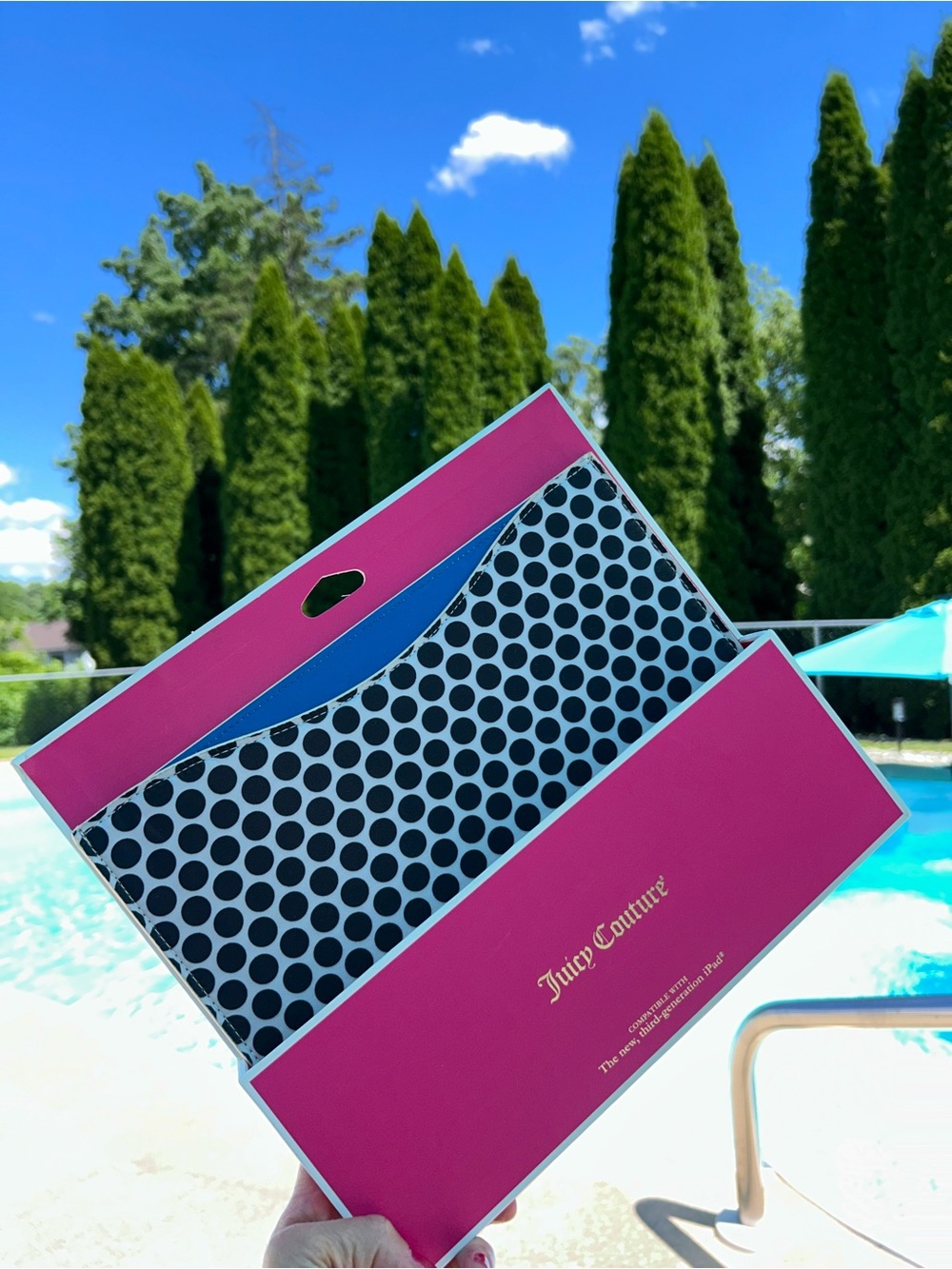 Juicy Couture Pink and Black Polka Dot Laptop Sleeve